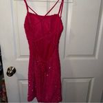 Hot Pink Sparkle Prom/Semi Formal Dress Size 4 Photo 4