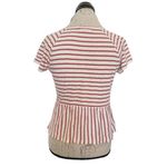 Madewell Blouse Womens Swing Panel Tee Stripe Peplum Cropped Boxy Size XS Short Photo 2