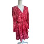 NWT Lauren Conrad Floral Faux Wrap Dress Red L Photo 7