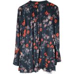 Free People ‎ Floral Smocked Blouse Butterfly Sleeve Top Womens Small Photo 1