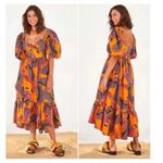 Farm Rio NWT  Beaded Macaws Puff Sleeve Midi Dress Size XS Photo 1