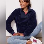 Sweaty Betty  Women’s Quarter Zip Sherpa Pullover in Navy Blue Size 4 Photo 0