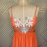 Amanda Uprichard  Maxi Dress Sleeveless Embroidered‎ Floral Silk Orange Size XS Photo 2