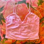 Louise et Cie light pink silk ruched rose trim v neck camisole Photo 2