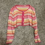 Striped Pink Cardigan Top Photo 0