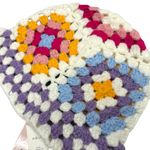 AQUA  Acrylic Granny Square Crochet Bucket Beanie Hat Multicolor Retro Coquette Photo 6