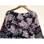 Ella Moon Dress Big Bell Sleeves Multicolor Paisley Size XL Boho Goth Artsy NWT Black Photo 13