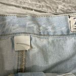 We The Free People Denim Skirt Sz 25 Distressed Hem Light Wash Western Cut Mini Photo 4