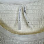 Anthropologie Smocked Bell Sleeve Cropped Top Cream White Knit Textured Size M Photo 7