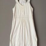 Athleta White Shift Dress Size M Sleeveless Crochet Racerback Knee Length Lined Photo 0