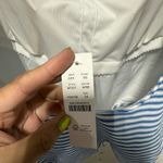 J.Crew NWT Textured squareneck one-piece in stripe Blue Size 24 Photo 4