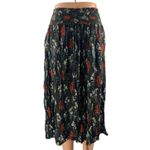 Natural Life  Addie Black Floral High Waisted Slit Pleated A Line Midi Skirt XS Photo 2