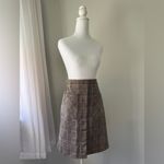 Soho Apparel  Ltd. Brown & Black Plaid Houndstooth Print Knee Length Skirt Photo 4