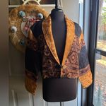 Vintage Flashback cropped embroidered western bolero blazer, size medium Tan Photo 1