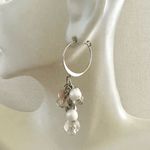 Silver tone dangling bead hoop earrings Photo 1