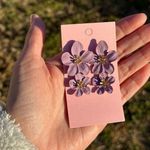 Betsey Johnson Floral Pink Earrings Photo 0