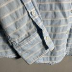 Brooks Brothers  Lace Striped Button Down Shirt Women's 6 Blue Fitted Career Chic Photo 7