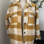 Universal Threads Universal Thread Mustard and White Plaid  Jacket Photo 0