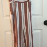 SheIn Mauve And White Stripped Jumpsuit  Photo 0