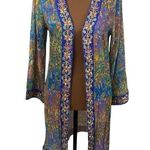 Soft Surroundings Cay Villa Cardigan colorful marble embroidered kimono size 2/4 Photo 0