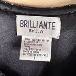 Brillante by JA Womens Size Large Black Beaded Vneck Blouse Formal Cocktail Photo 1