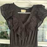 Nation Ltd Dress Womens Size XS Aria Ruffle Midi Dress Black Pima Cotton Photo 2