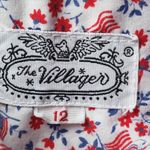 Vintage American Flag Print Sleeveless Button Down Shirt Red Size 12 Photo 5