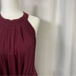 NEW Kirundo XL Chic Burgundy Halter High Neck Pleat Retro Midi Dress Minimalist Purple Photo 7