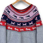 Holiday Time Womens Dog Fair Isle Christmas Sweater Gray Metallic Size XXL 20 Photo 1