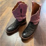 Lucchese  2000 Women’s Pink & Black Full Quill Ostrich Cowboy Boots Size 10 Photo 8