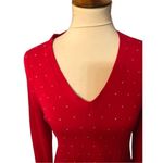 Tommy Hilfiger Red Sweater w/Gold Studs Long Sleeve NWT Medium Photo 2