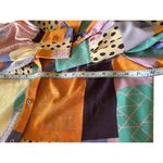 FATE. Multicolor Abstract Patchwork Long Puff Sleeve Ruffle Keyhole Blouse Size M Photo 9