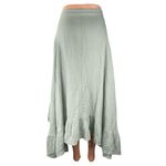 Monn Women's Green High Waisted Ruffle Button Front High Low Midi Skirt Size XS Photo 2