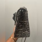 Camellia Black Tweed Clutch with Floral Accent Photo 5