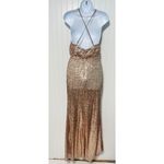 Lulus Lulu’s‎ My Muse Rose Gold Sequin Maxi Dress Gown Criss Cross Back Sleeveless XS Photo 8