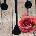 Art Deco Abstract Cross Bar STERLING 925 Statement Dangle Earrings Silver Photo 0