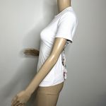 Lulus  Open Back Floral Tie White Short Sleeve Bodysuit Photo 1