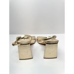 BP Sandals Womens Size 5 Gold Parker Ankle Strap Chunky Triangular Heels Photo 5