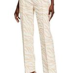 NWT $1150 LAPOINTE Cream & Tan Zebra Print Cotton Virgin Wool Trouser Pant Size 8 Photo 0
