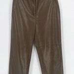 Aritzia Babaton Command Faux Leather Crop Pants Vegan Brown Women's 4 Photo 2