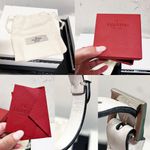 Valentino Garavani Authentic White & Black Thin Leather VLTN Buckle Bracelet Photo 14