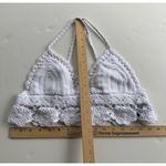 Aerie White Boho Chic Cotton Crochet Beach Knit Crop Top Size L Festival Photo 4