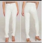 Good American  White High Rise Tie Ankle Straight Leg Jeans Size 4 27 Photo 1