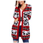 Merry Christmas Womens Size Small Cardigan Knit Sweater Holiday Long Sleeve Red Photo 13