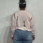 IRO  Jeans Pink Lyzza Distressed Oversized Long Sleeve Top Sz S Photo 8