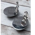 Whiting & Davis Vintage Co Clip On Earrings Silver Tone & Dark Silver Tone Oval Photo 7
