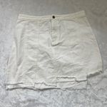 Lily Rain Women's White 100% Cotton Raw Asymmetrical Hem Jean Mini Skirt Sz Med Photo 8