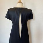 Liz Claiborne Vintage 90s Night Solid Black Satin Beaded Full Length Dr… Photo 7