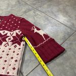 Woolrich  Womens Red Nordic Reindeer Wool Blend Cardigan Sweater Sz M Holiday EUC Photo 11