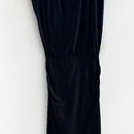 Athleta  Horizons Midi Black Dress Athleisure Cinched Waist Cap Sleeves Women’s M Photo 2